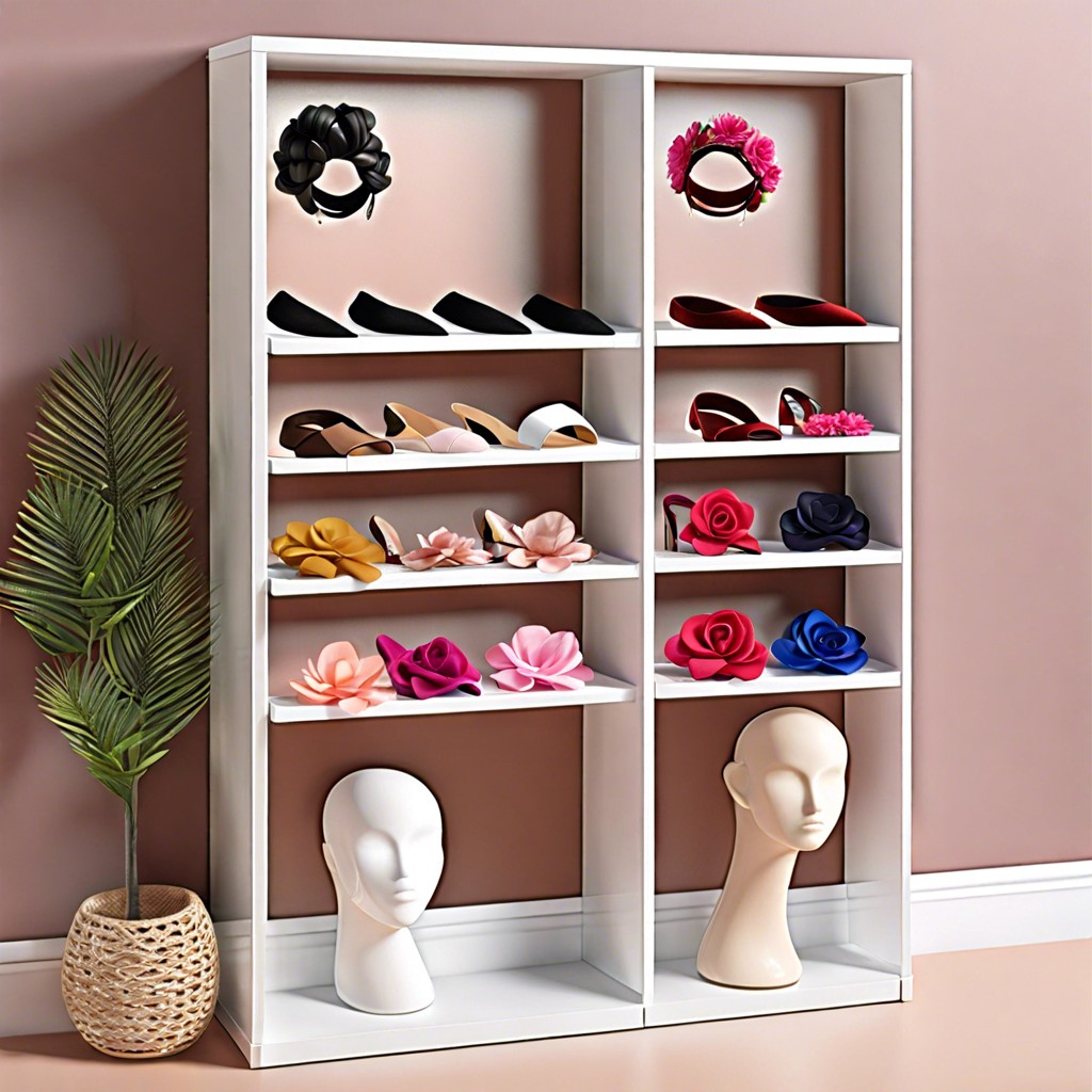 hair accessory feature shelves