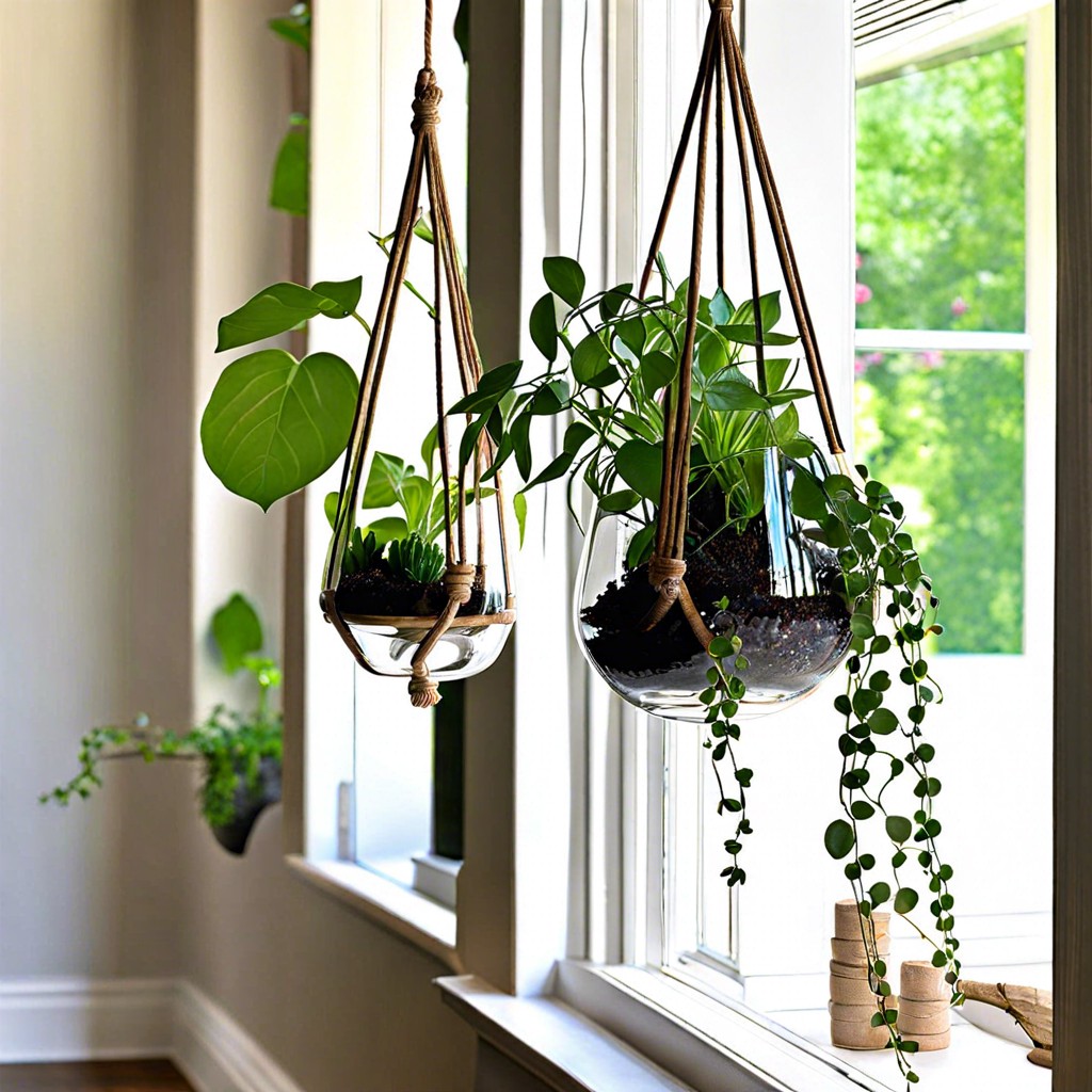 hanging glass planters