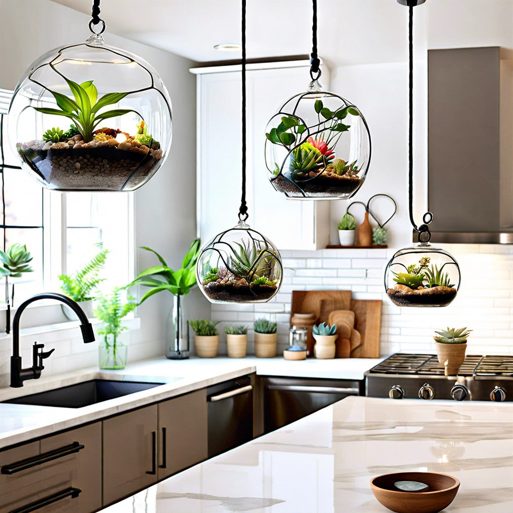 hanging glass terrariums