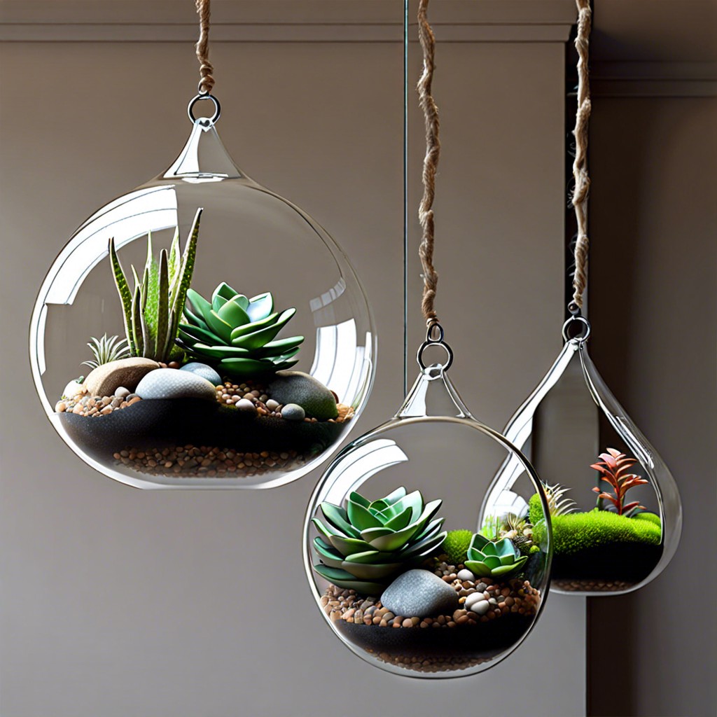 hanging glass terrariums