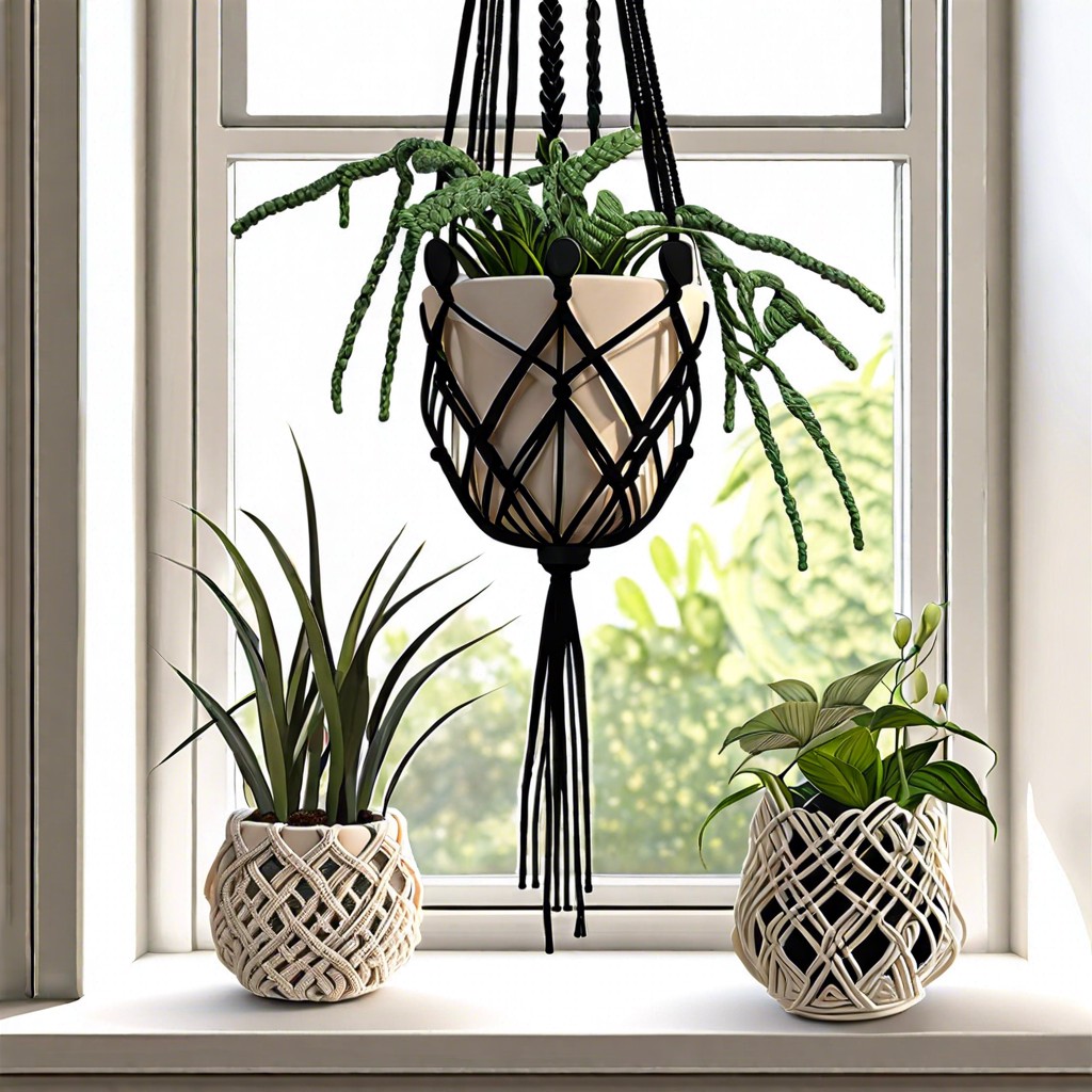 hanging macrame plant holders