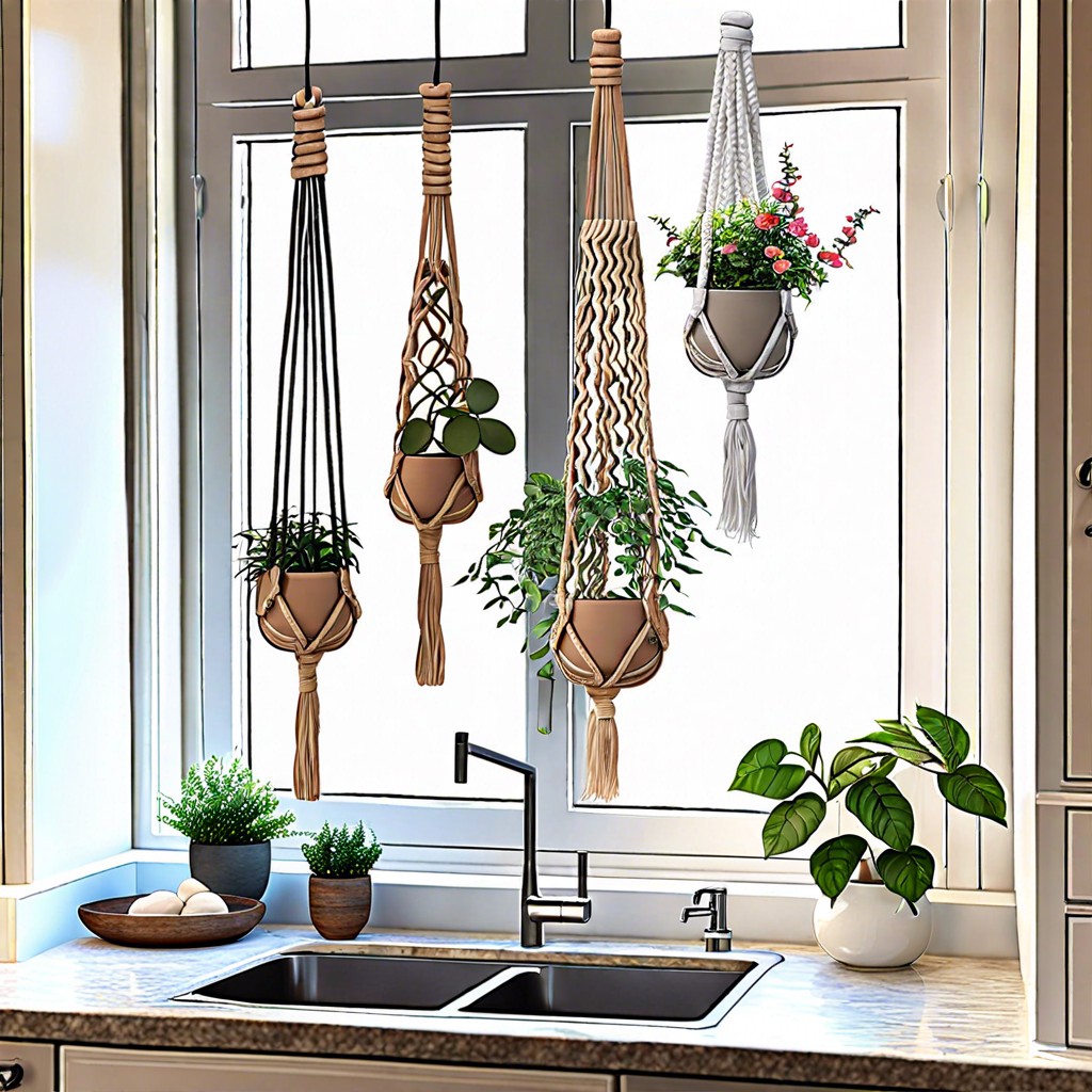 hanging macrame planters