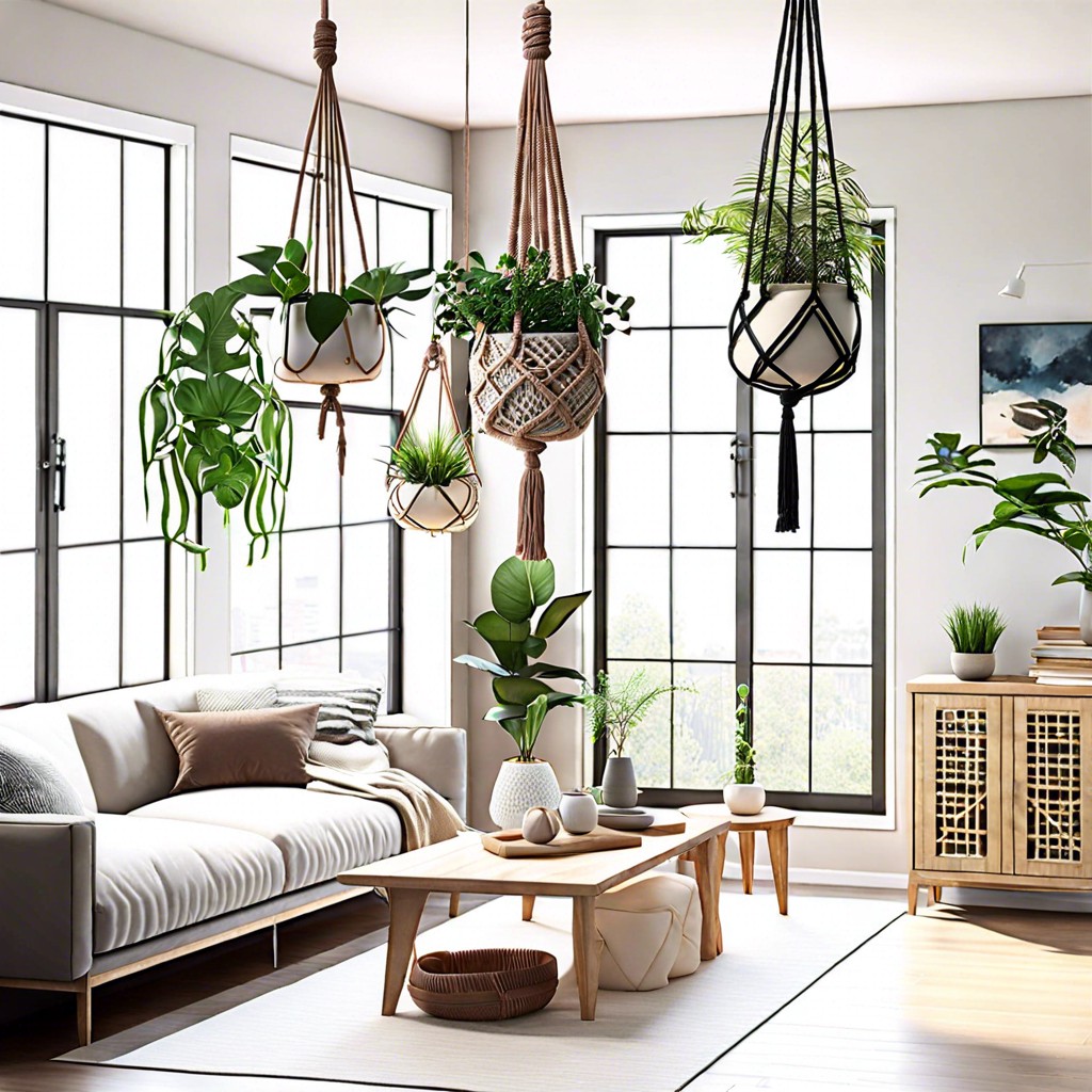 hanging macrame planters