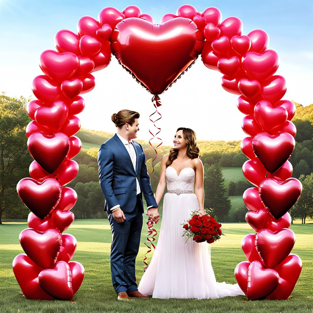 heart shaped balloon archway