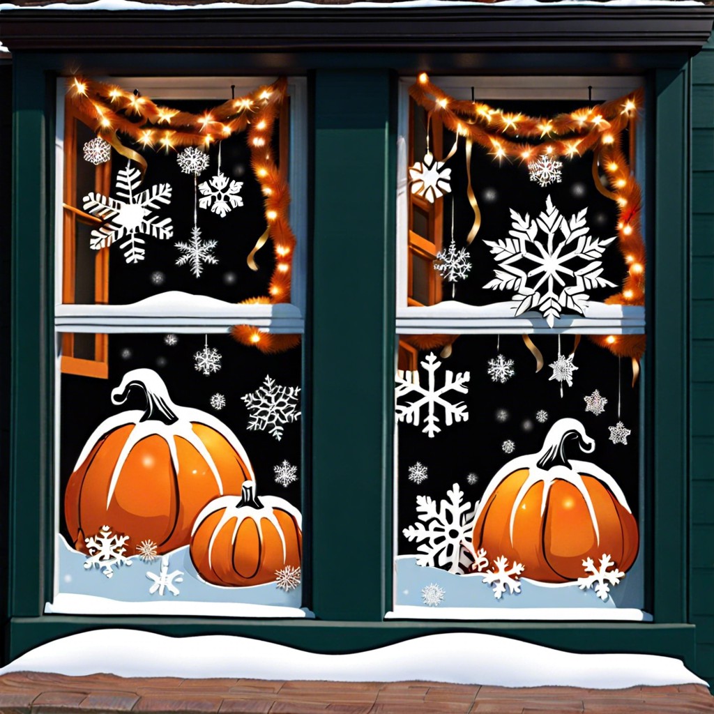 holiday decorations e.g. snowflakes pumpkins