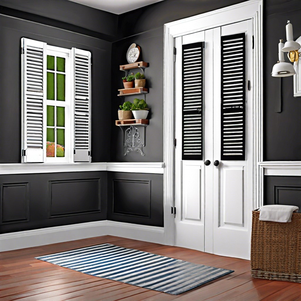 indoor shutters with chalkboard paint