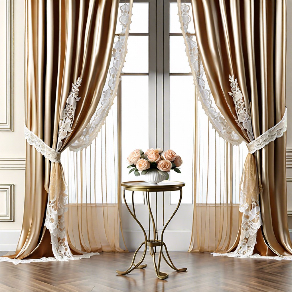 lace curtains with silk overlays