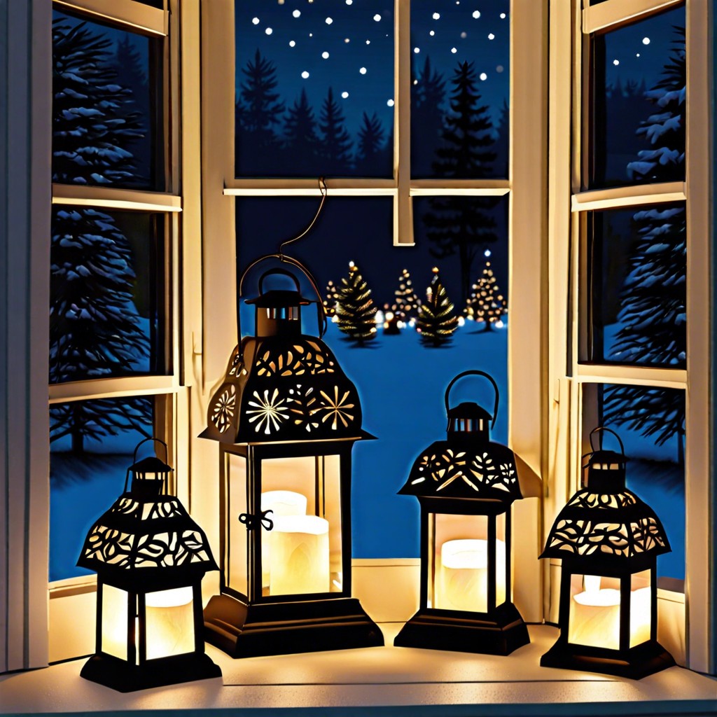 lantern cluster hang different sized lanterns filled with battery operated candles
