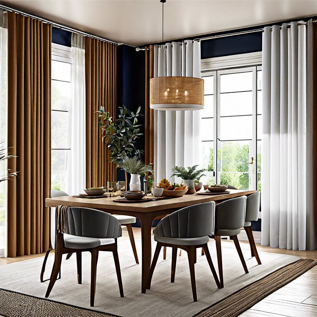 layered curtains and blinds for versatility