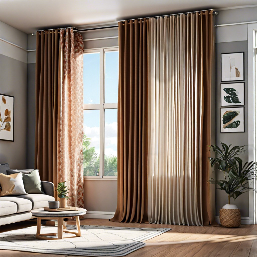 layered curtains and blinds