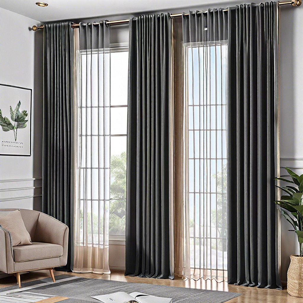layered curtains sheer with blackout