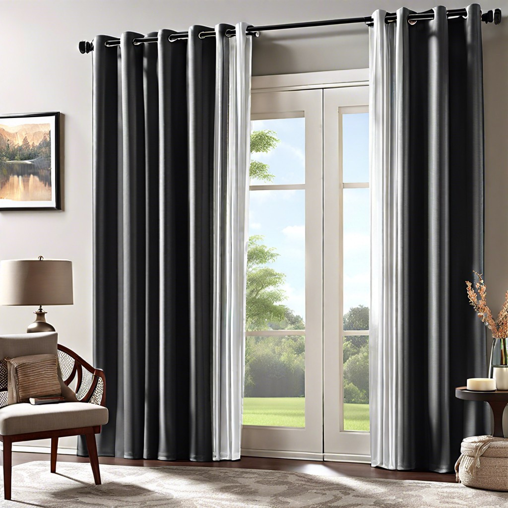 layered sheer and blackout curtains