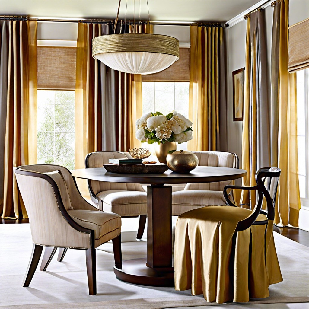 layered voiles with silk curtains