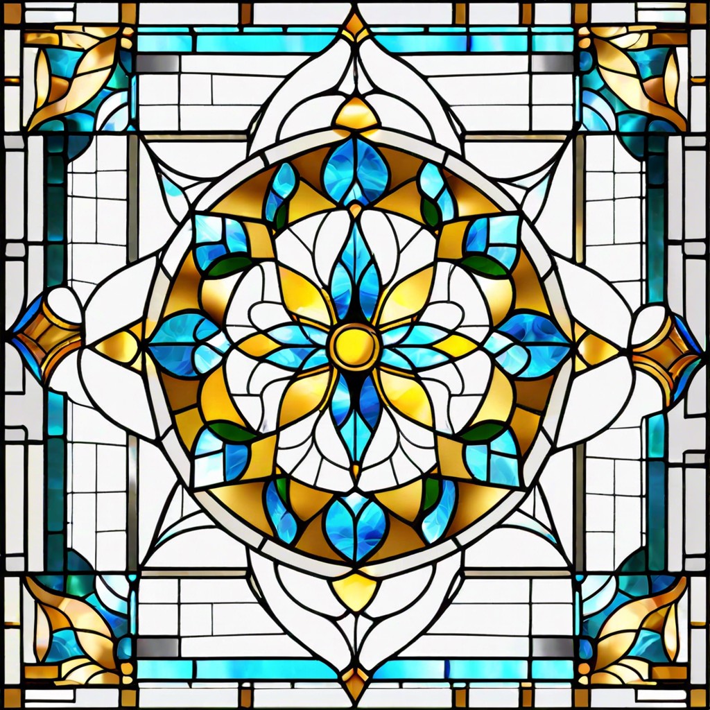 leaded glass with geometric patterns