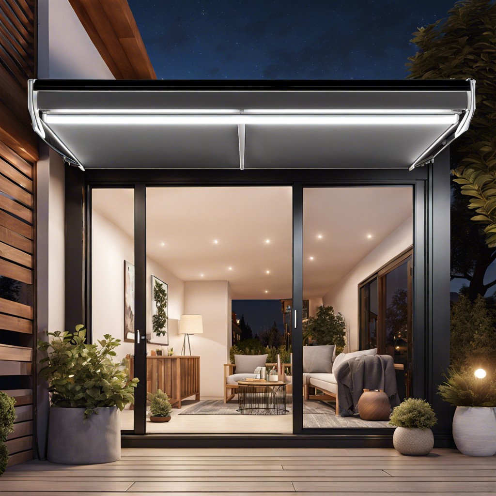 led integrated aluminum awnings for nighttime illumination