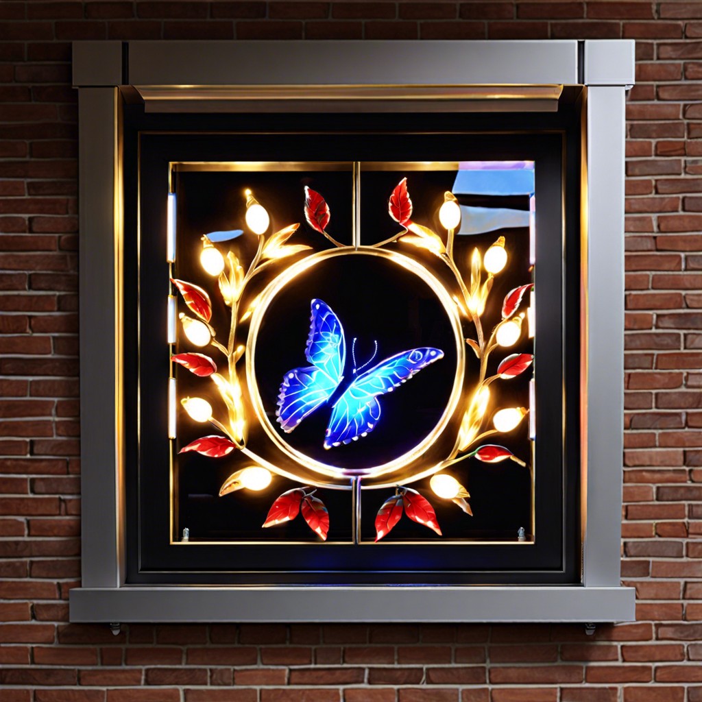 led light up window art displays