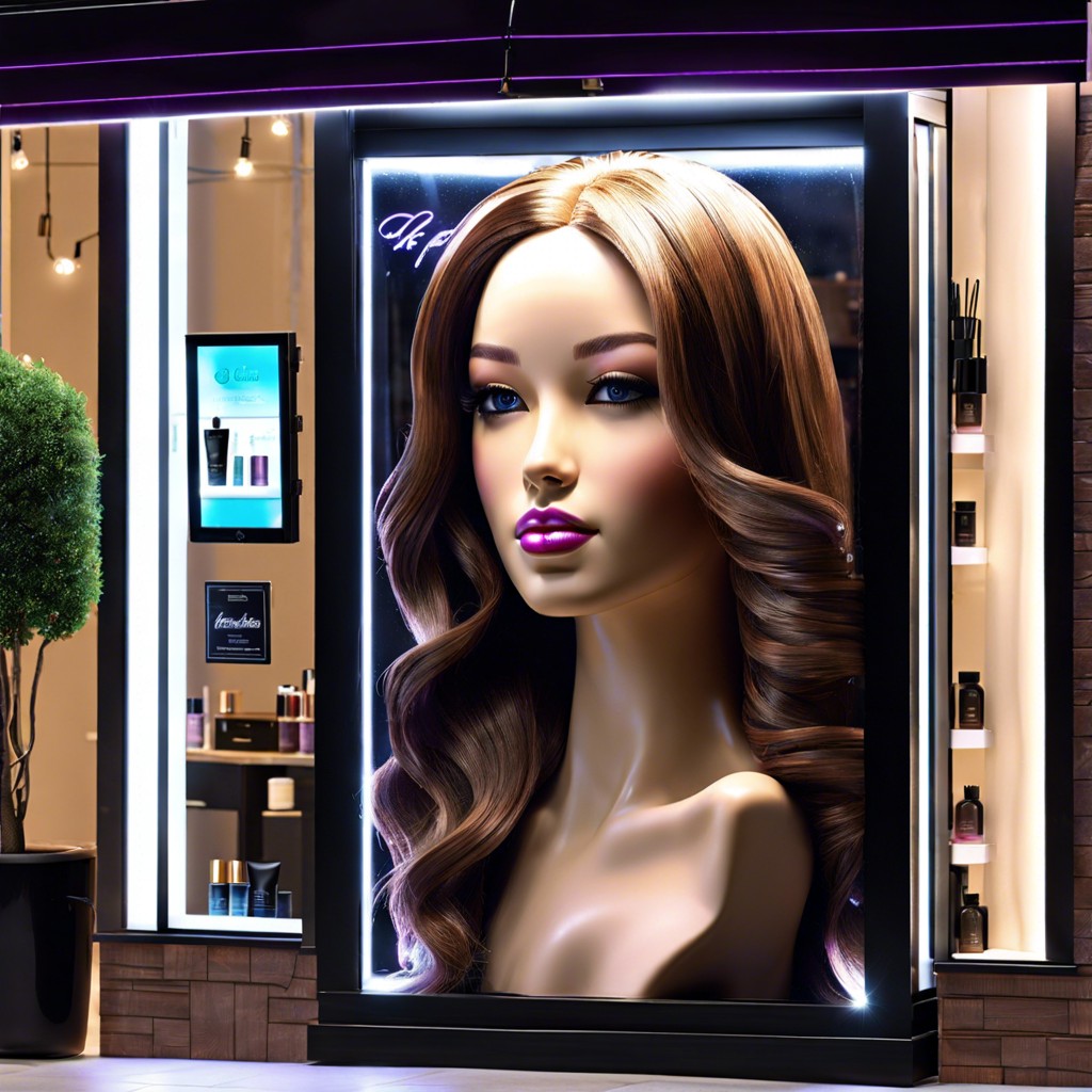 led lighting displays of different hair colors