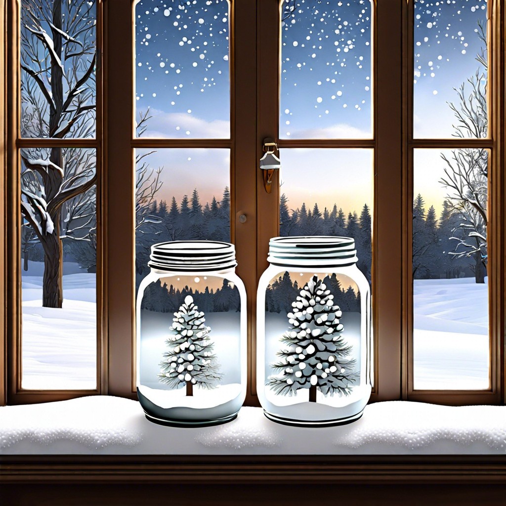 mason jar snow scenes