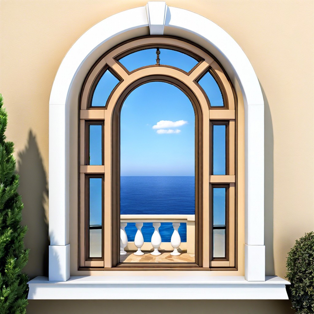 mediterranean with curved arch trim