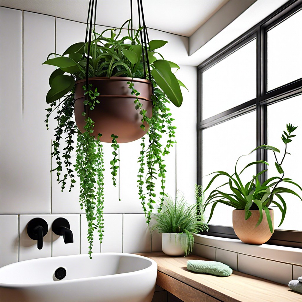 miniature hanging plants for fresh air