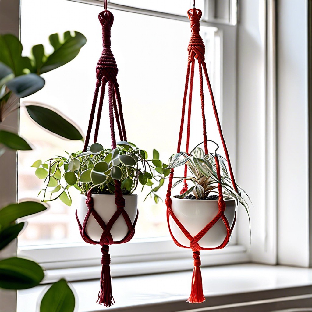 miniature macrame plant hangers