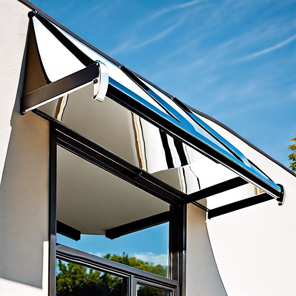 mirror finished aluminum awnings for a sleek reflective look