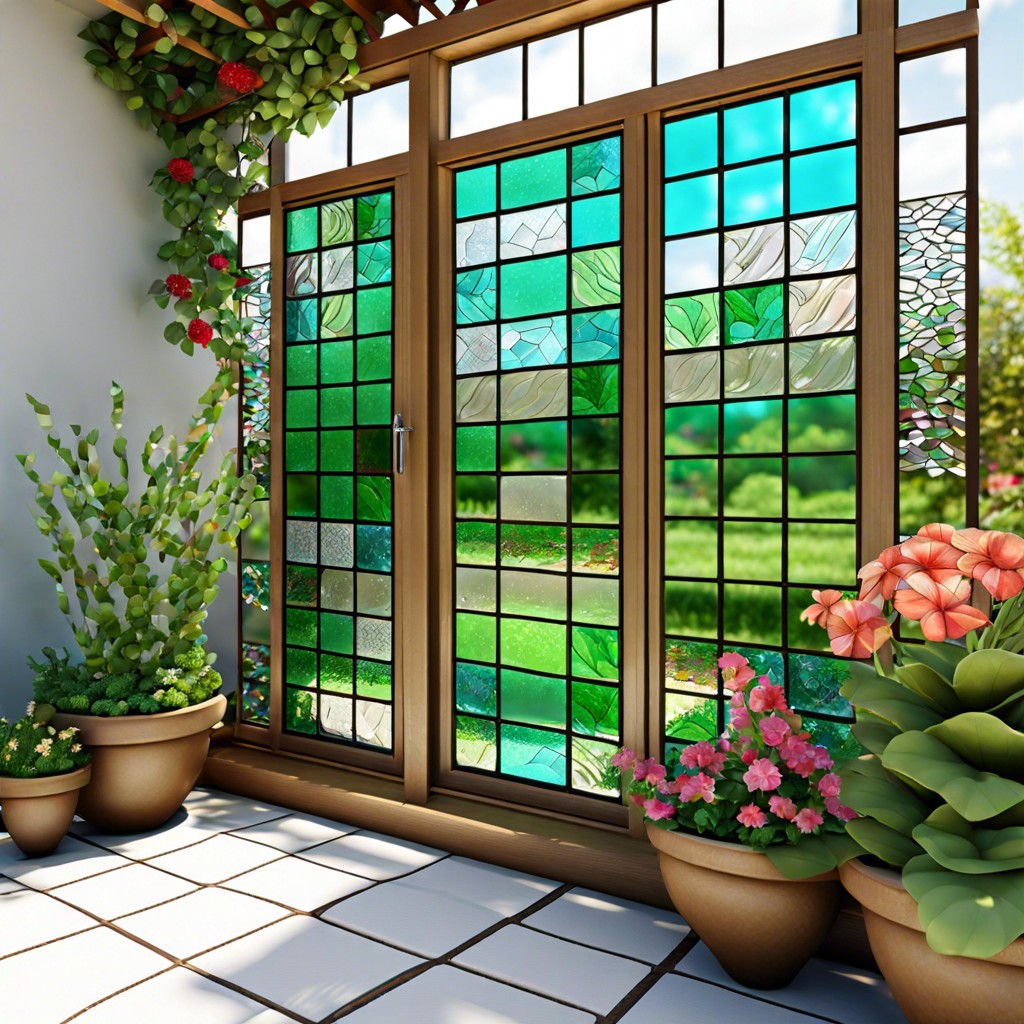 mosaic glass window panels