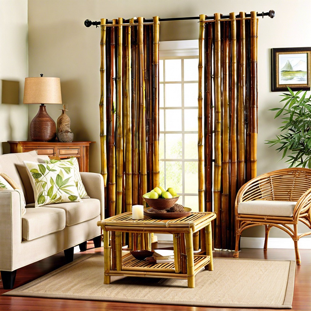 natural bamboo or woven wood curtains