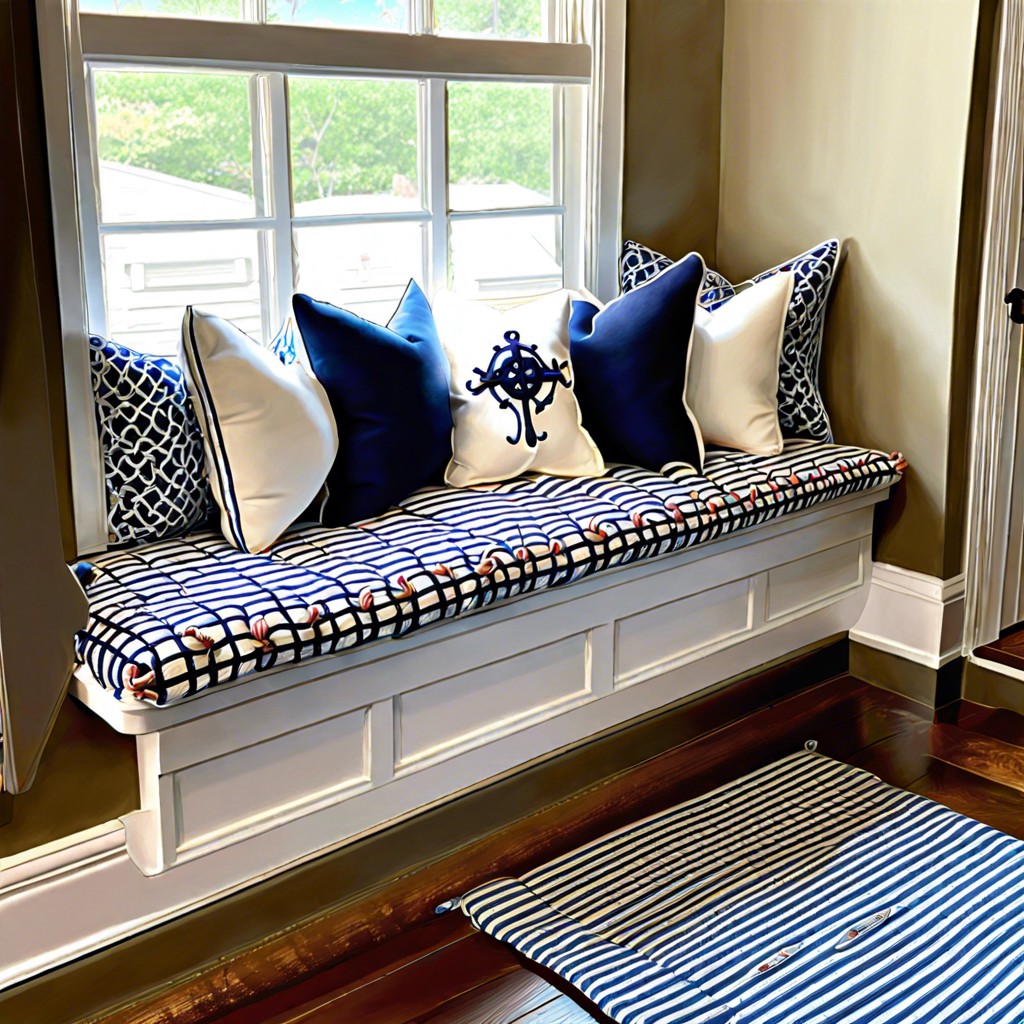nautical knots use thick rope and navy blue materials for a seaside feel