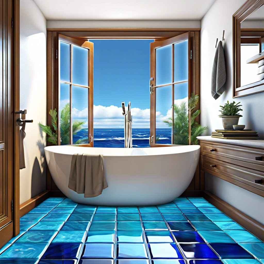ocean blue glass tiles