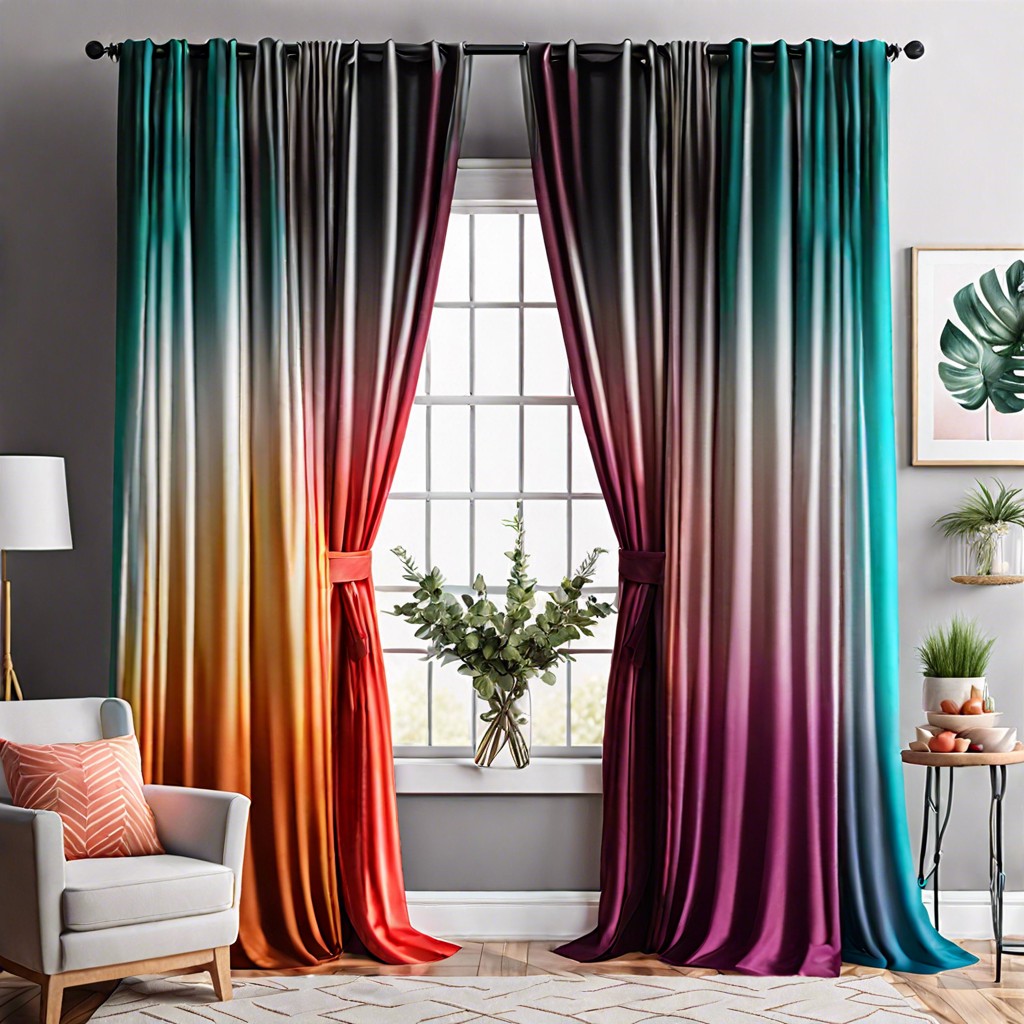 ombre curtains that transition in color from top to bottom