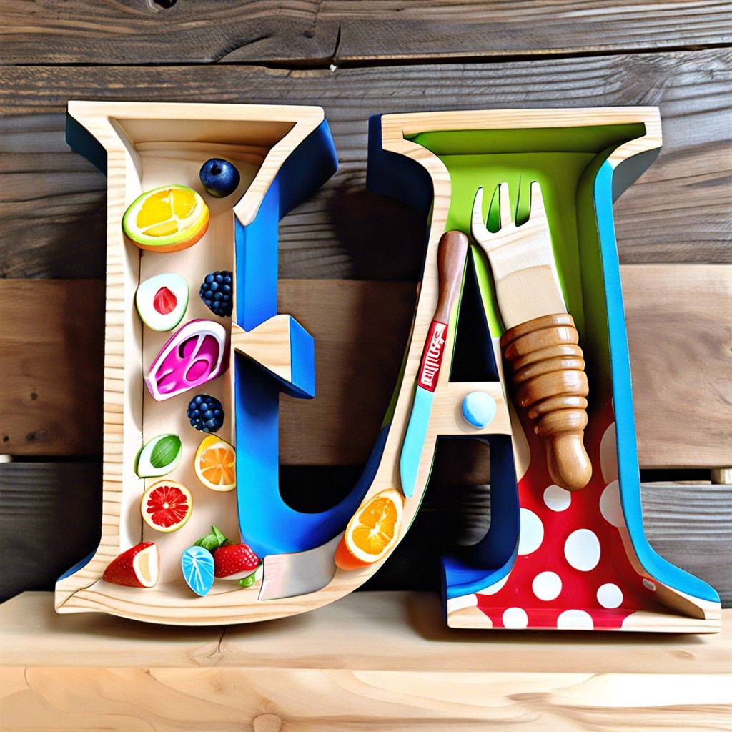 painted wooden letters spelling eat