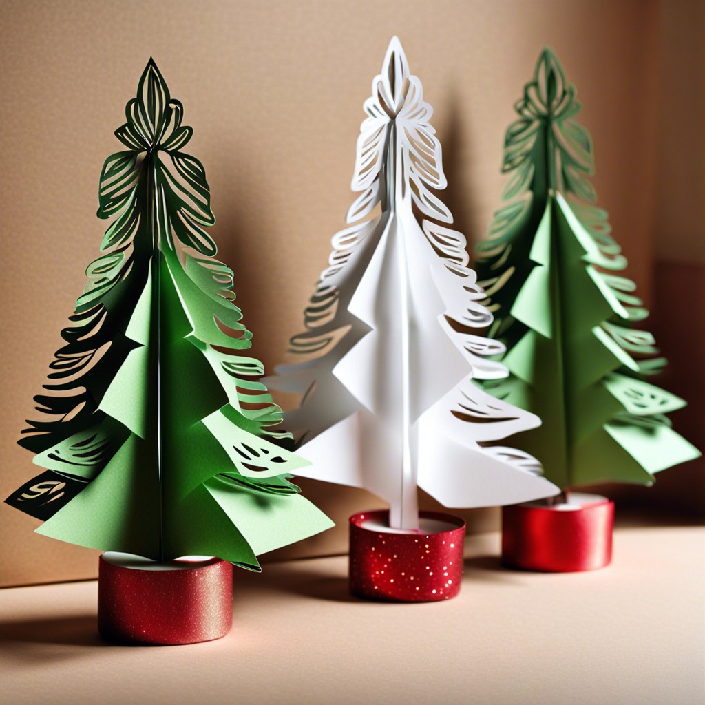 paper cut out christmas trees