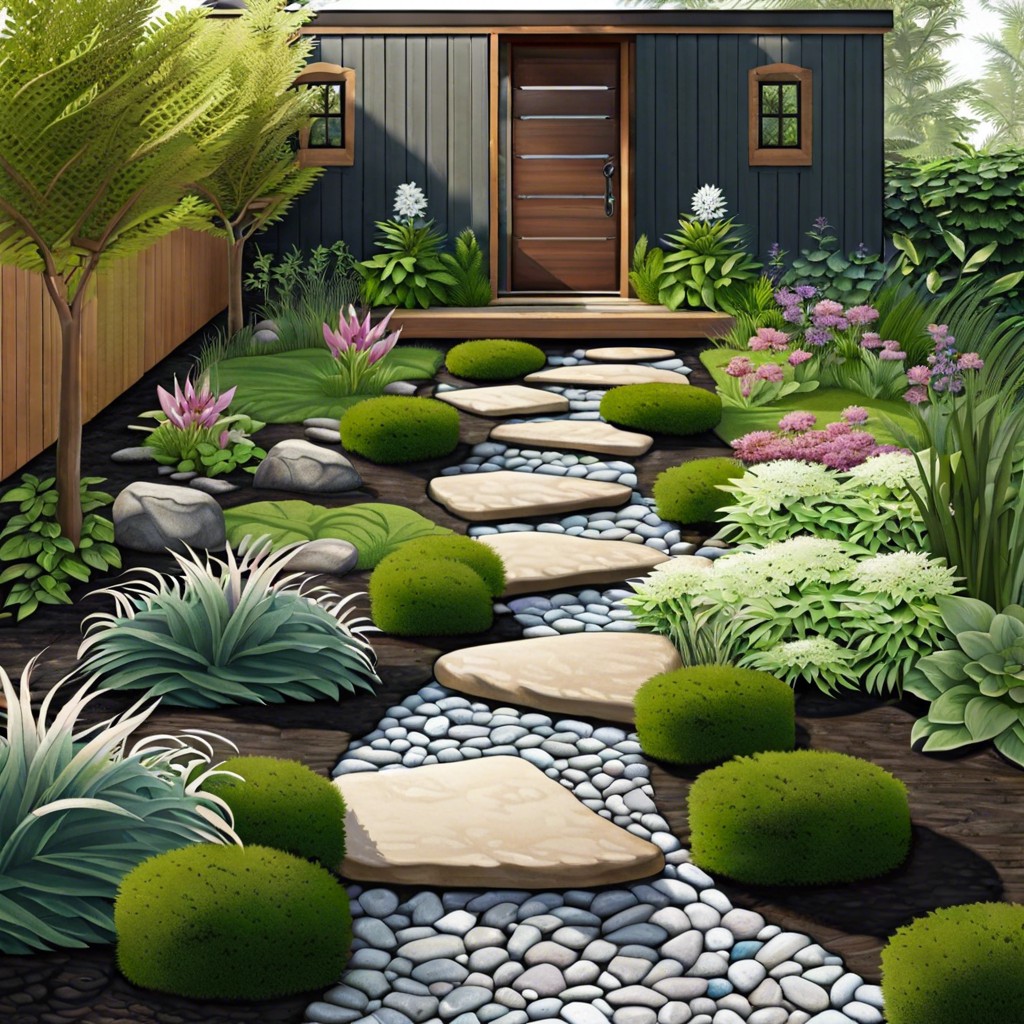 pathway with stepping stones and low plants