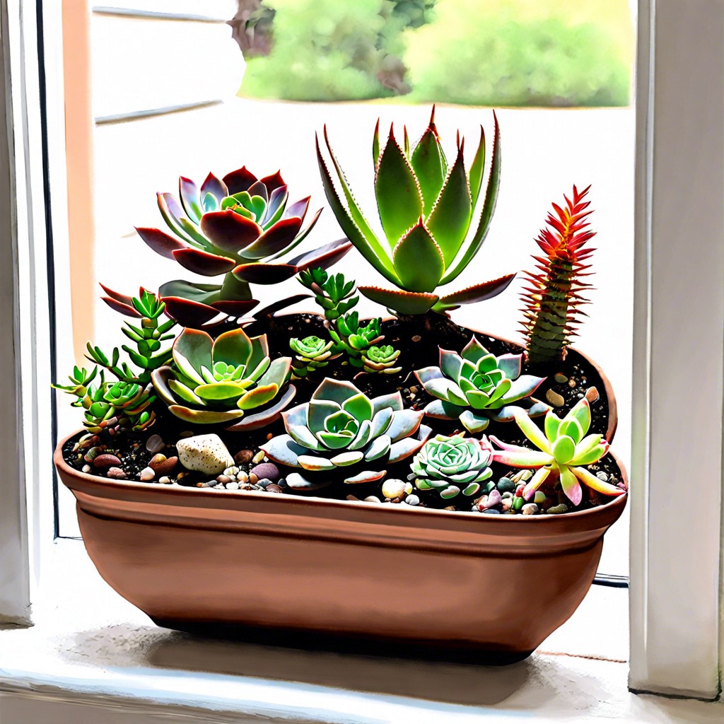 potted succulents