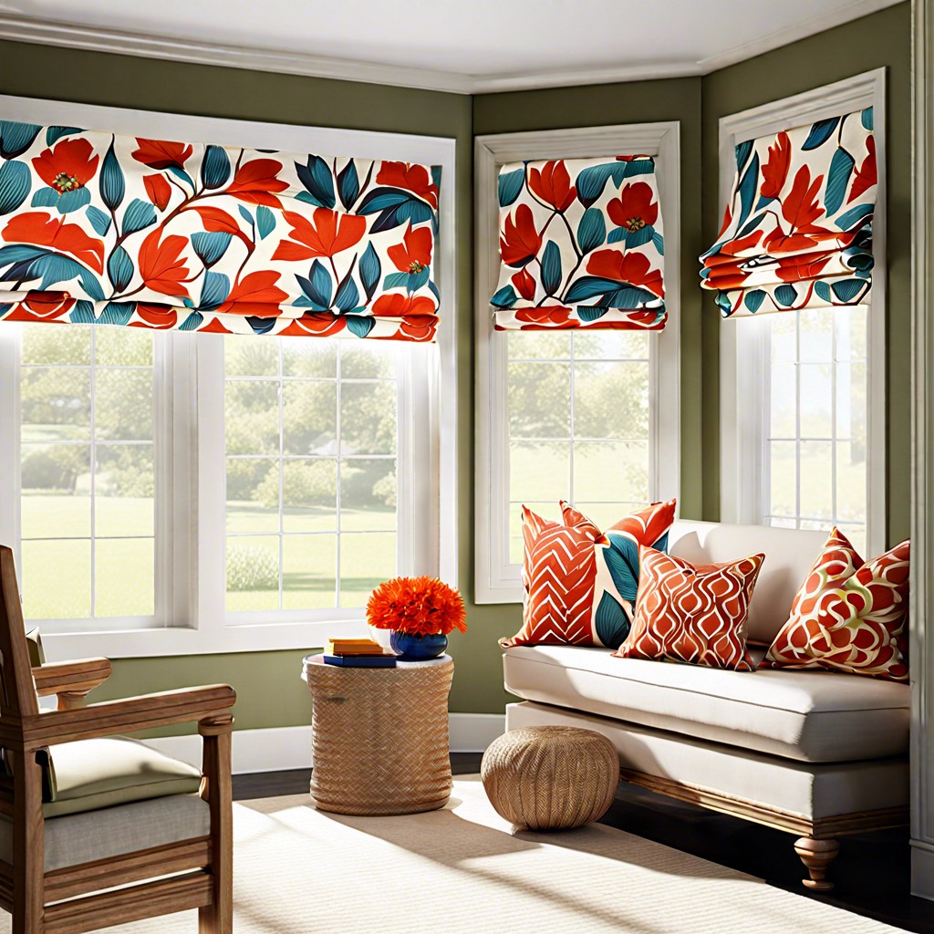 roman shades with bold patterns