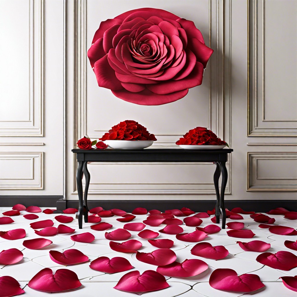 rose petal floor display