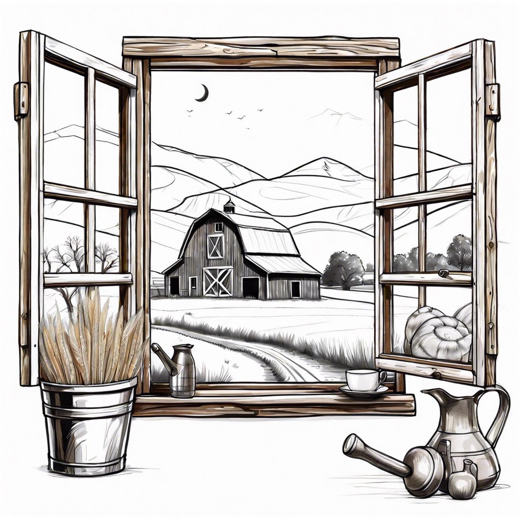 rustic farm life sketches