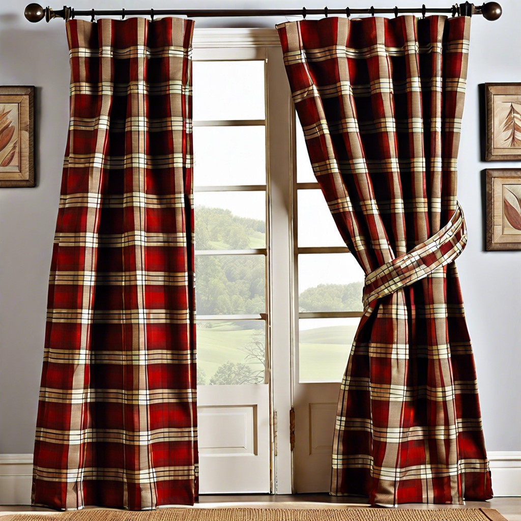 rustic style curtains with plaid patterns