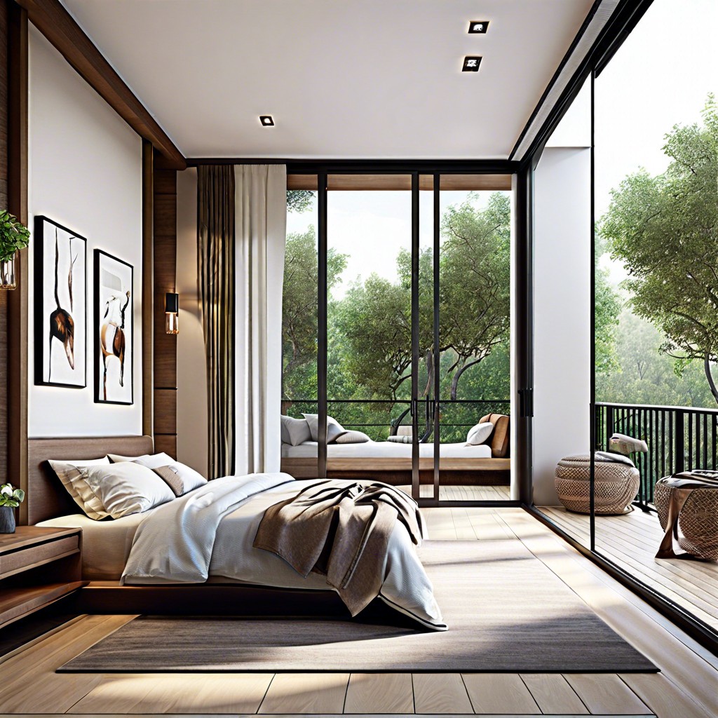 sliding glass doors to a private balcony