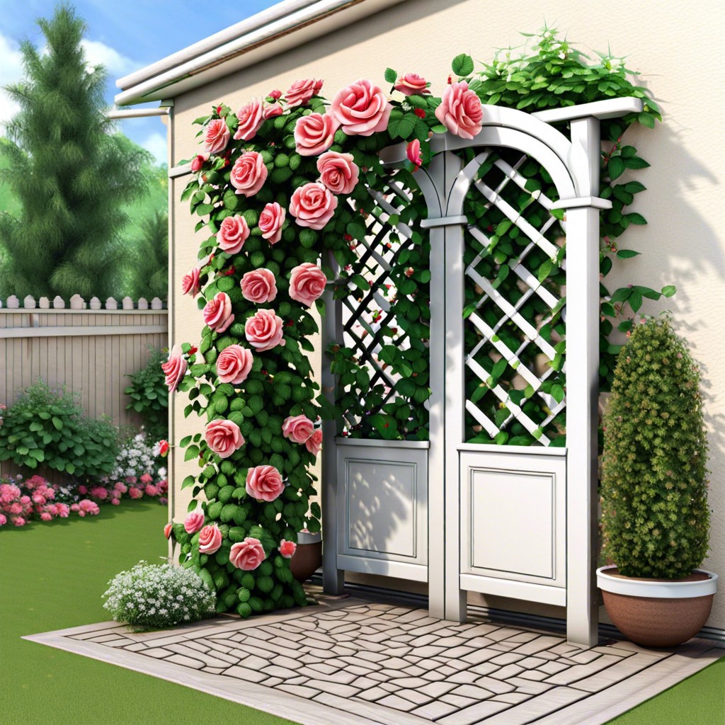 small trellis with climbing roses