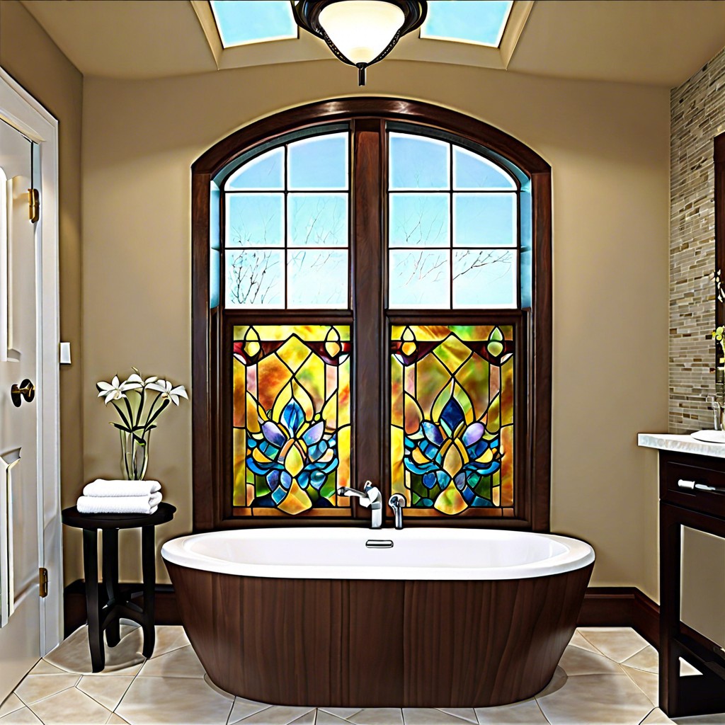 stained glass film to add color and privacy