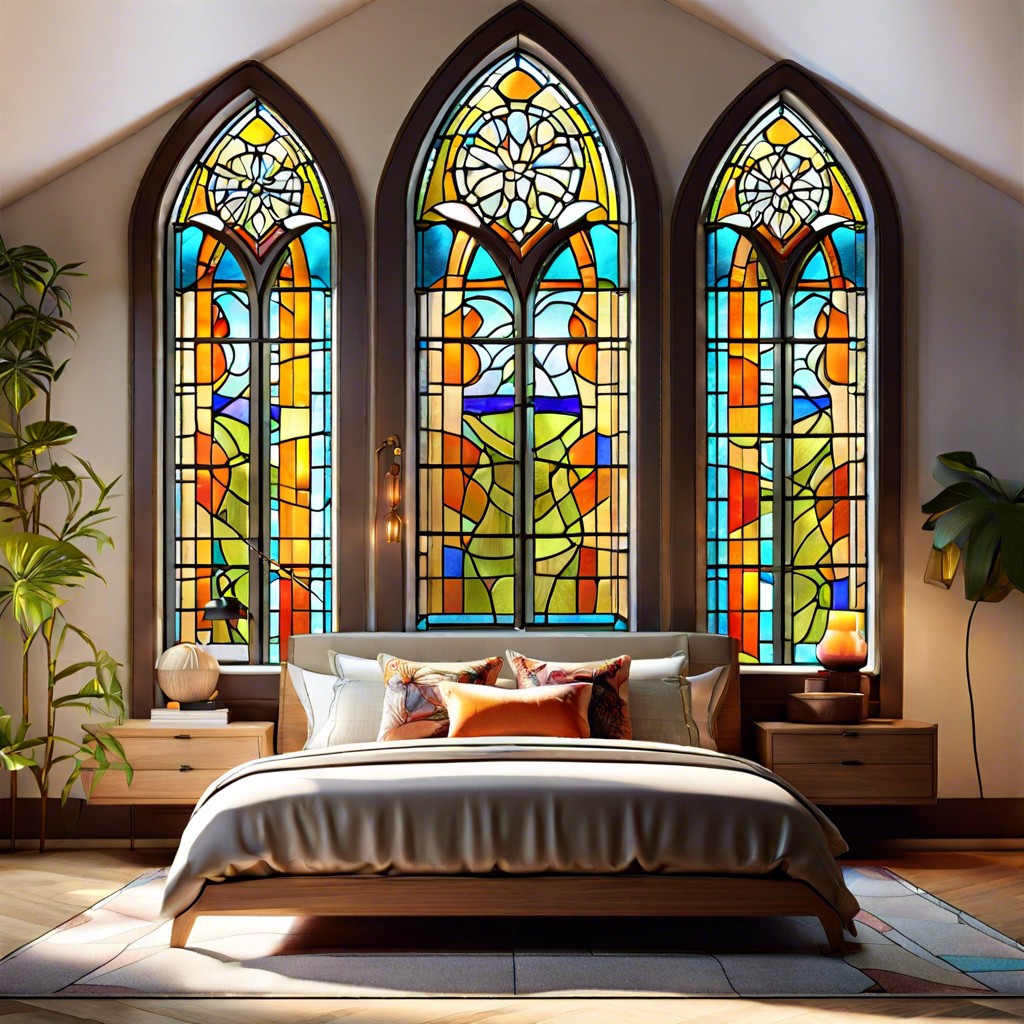 stained glass panels for colorful light filters