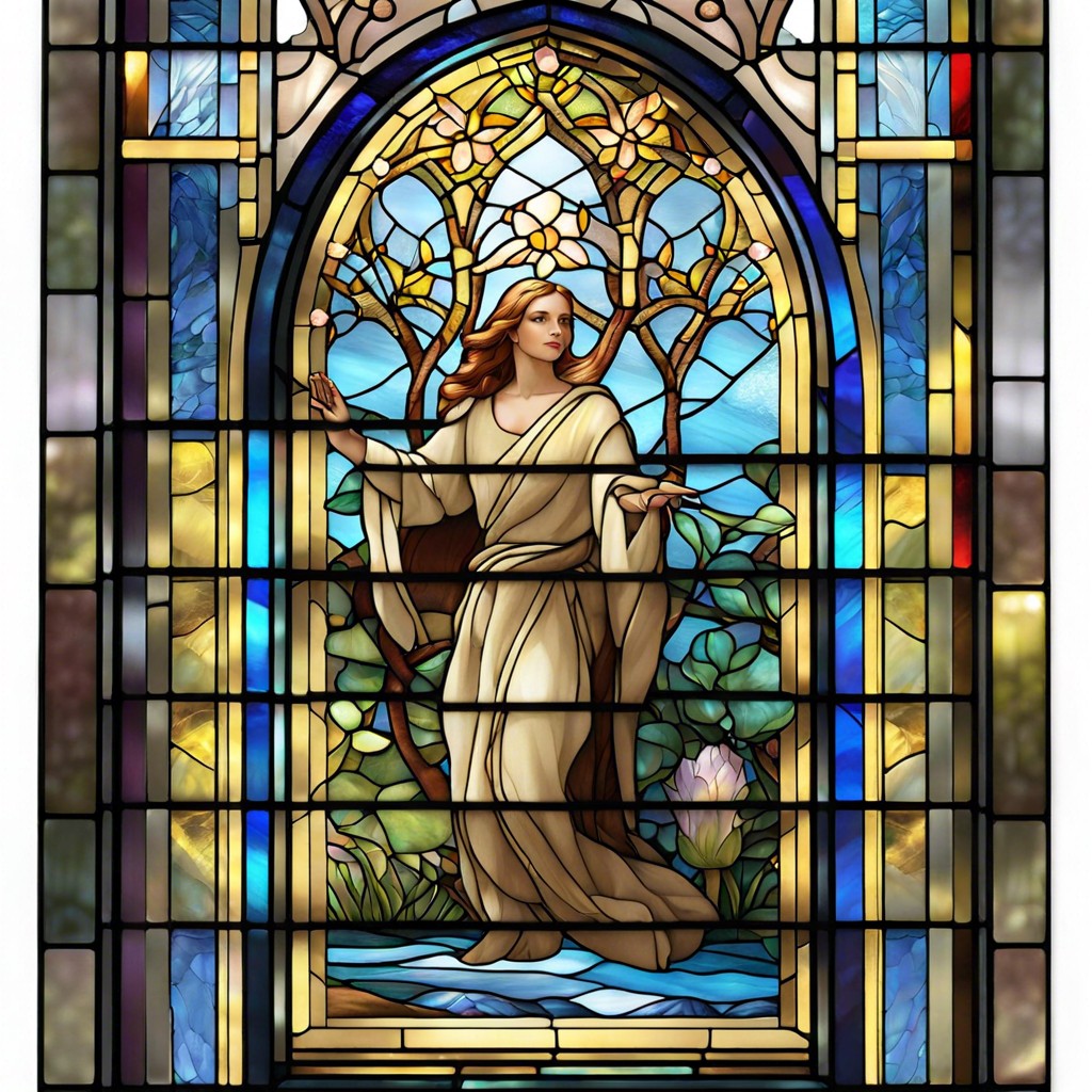 stained glass window film with sheer panels