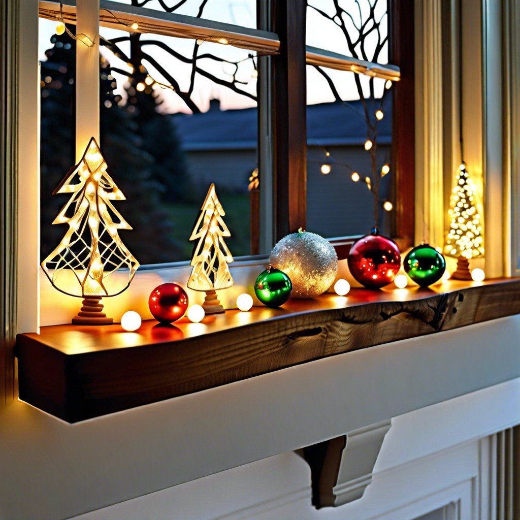 string lights with hanging ornaments