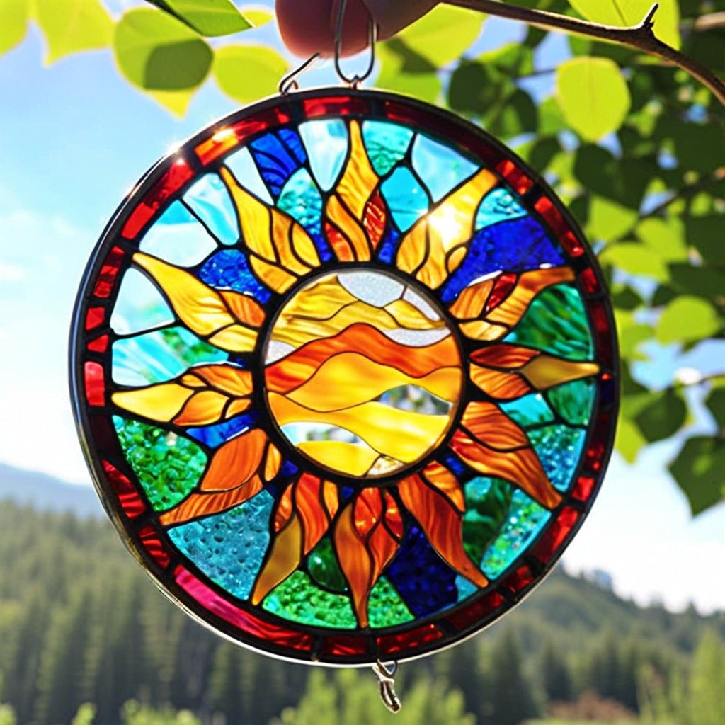 sun catcher designs with colored glass