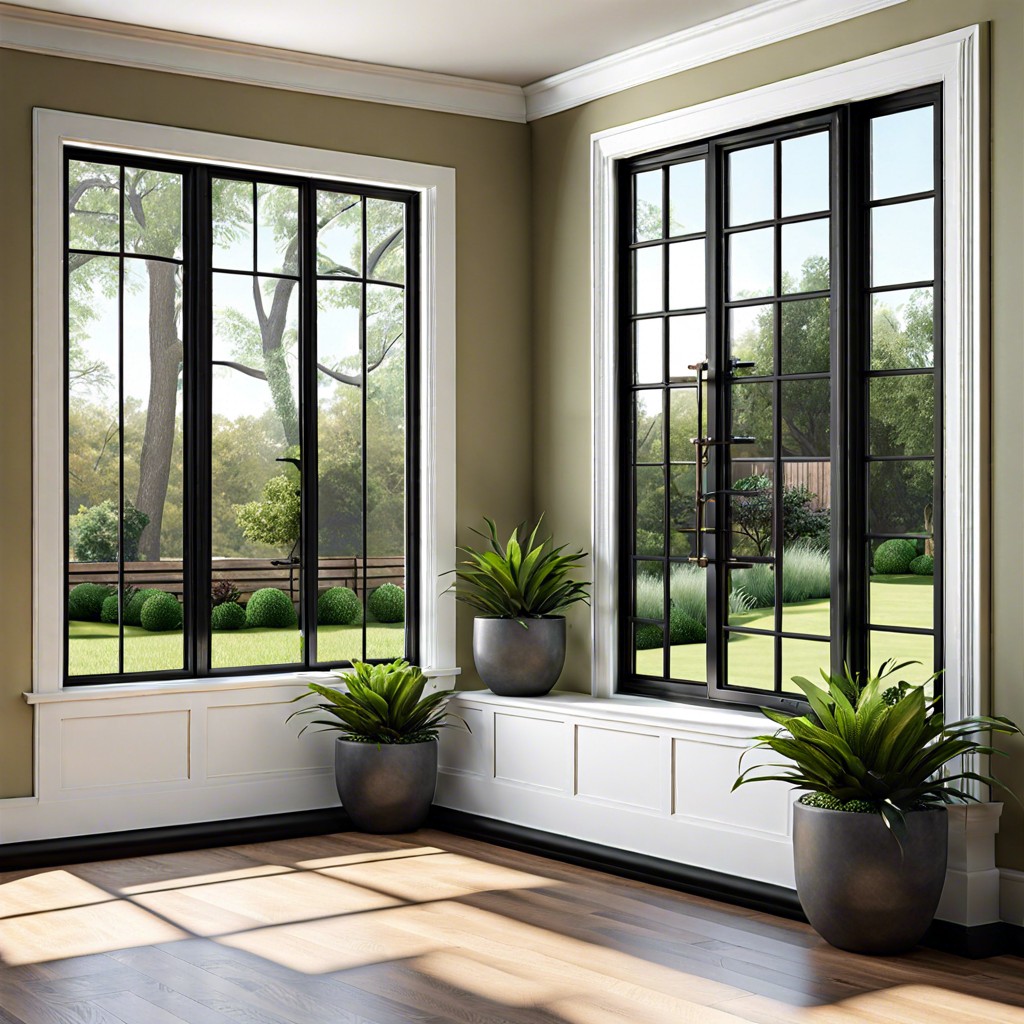 swing out casement windows with planters