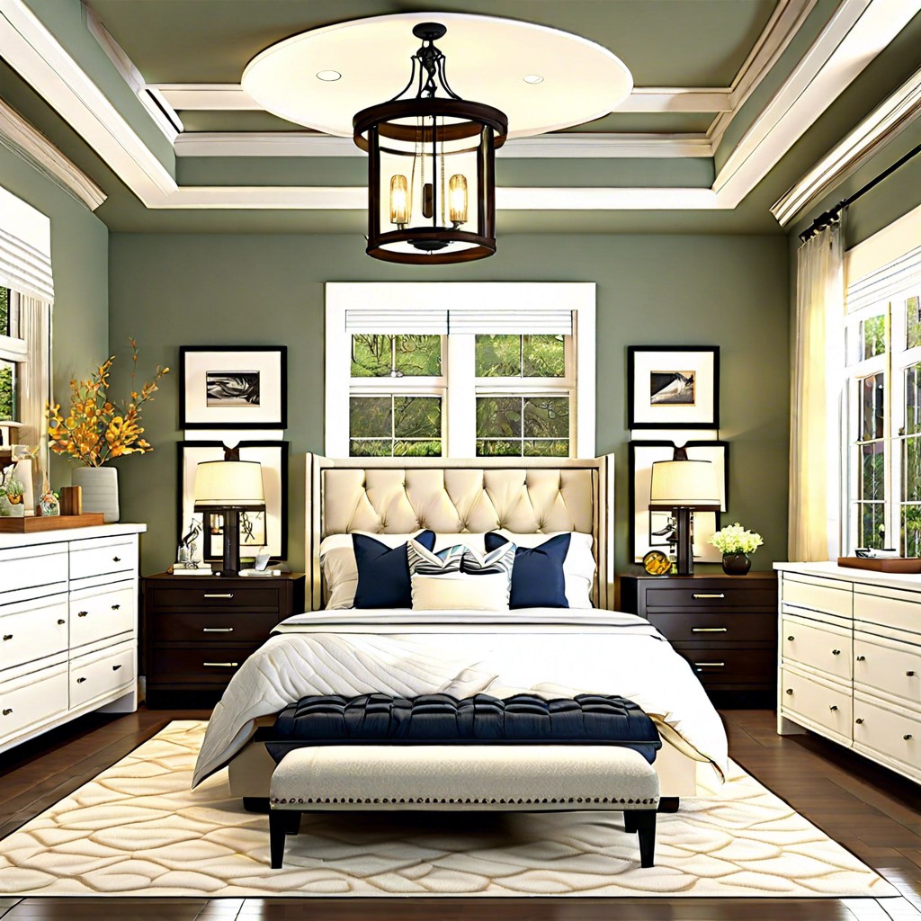 transom windows above the bed
