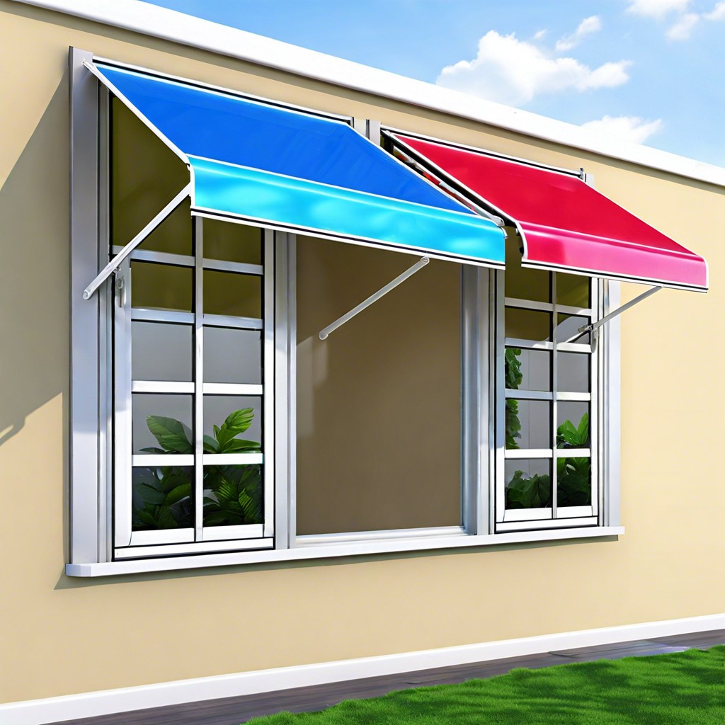 transparent colored acrylic panels with aluminum frames for a pop of color