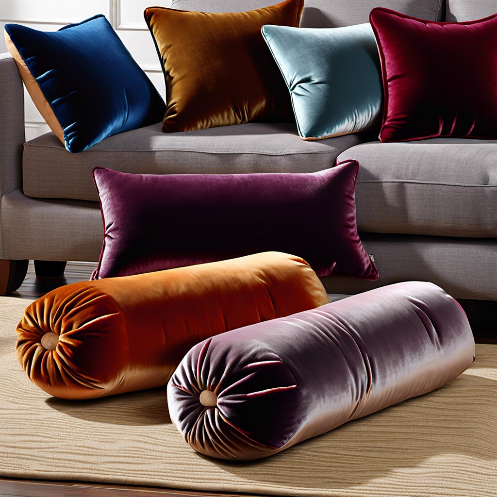 velvet bolster pillows